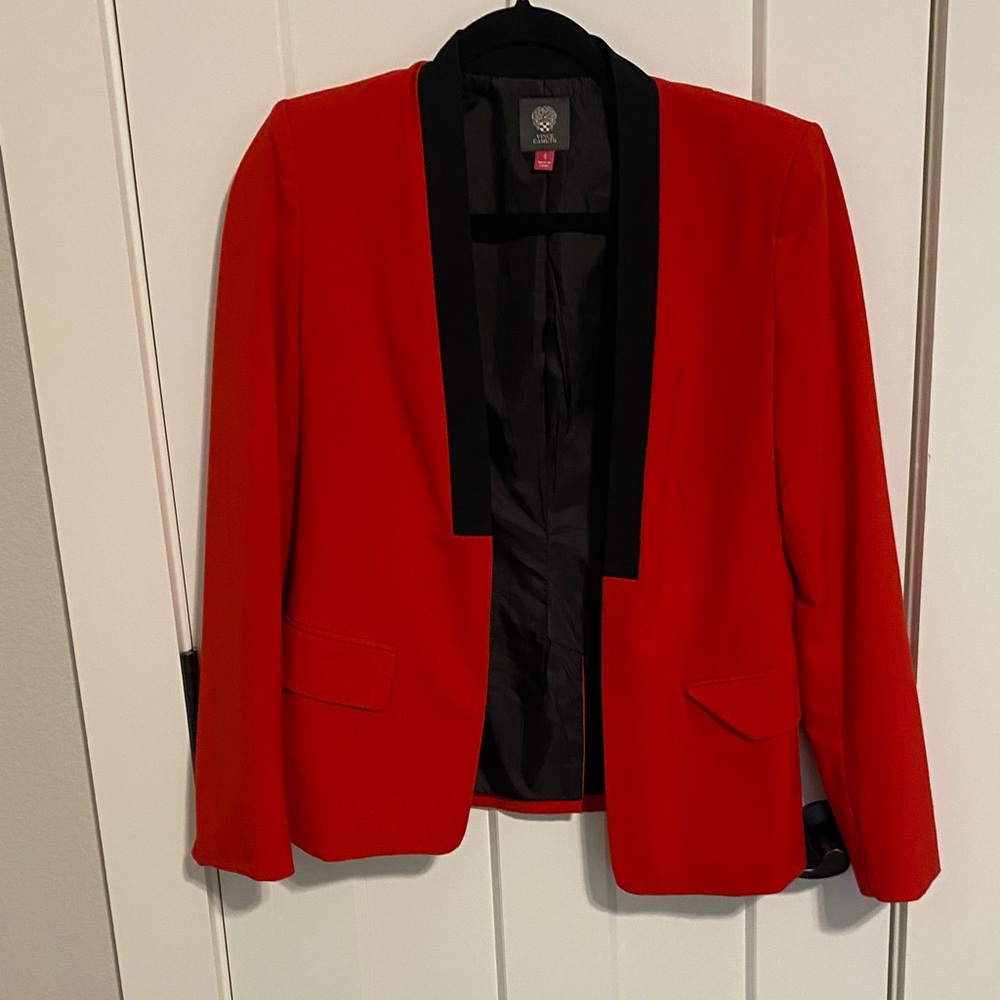 Vince Camuto Red Blazer with Black Lapel